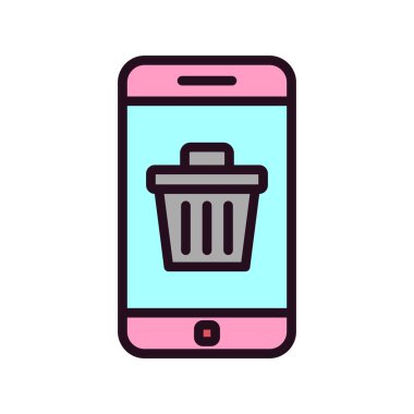 akıllı telefon simgesi, düz vektör illüstrasyon tasarımı