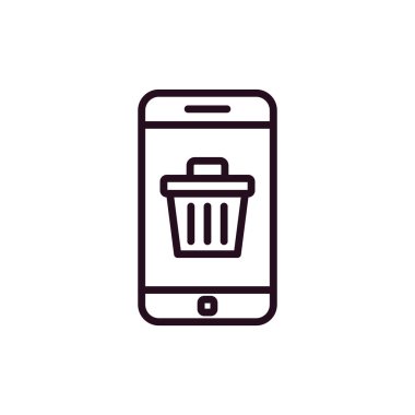 akıllı telefon simgesi, düz vektör illüstrasyon tasarımı