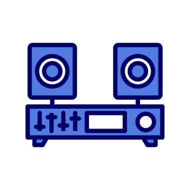 Bilgisayar ve donanım simgesinin vektör illüstrasyonu