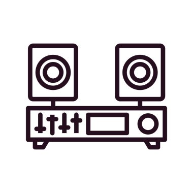 Bilgisayar ve donanım simgesinin vektör illüstrasyonu