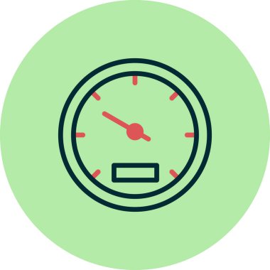 Hız göstergesi simgesi. Simge vektör illüstrasyonu hız ölçülüyor