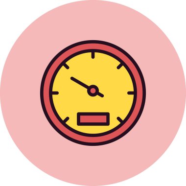 Hız göstergesi simgesi. Simge vektör illüstrasyonu hız ölçülüyor