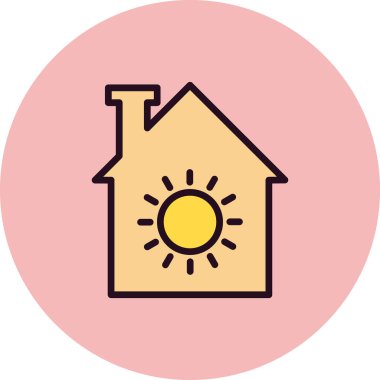 Güneş basit simgesi, vektör çizim