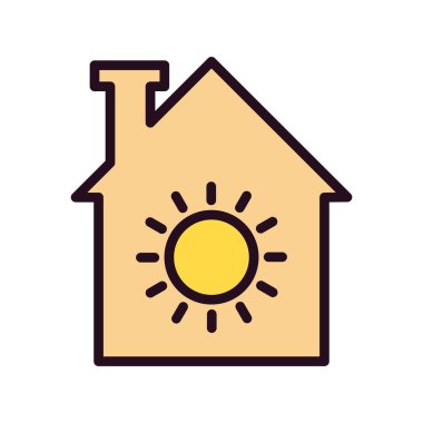 Güneş basit simgesi, vektör çizim