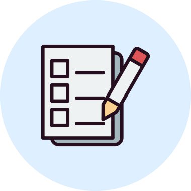 Kalem ikonlu pano. özet vektör illüstrasyonu