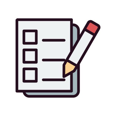 Kalem ikonlu pano. özet vektör illüstrasyonu