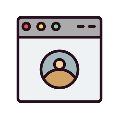 Basit web arayüzü simgesi, vektör illüstrasyonu