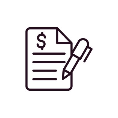 Dolar vektör simgesi. İnce çizgi işareti. izole edilmiş sınır sembolü çizimi