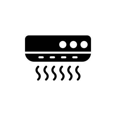 Beyaz arkaplanda izole edilmiş klima simgesi vektörü, mutfak tahtası logosu kavramı