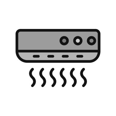 Klima ikonu vektörü. İnce çizgi işareti. izole edilmiş sınır sembolü çizimi