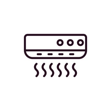 Klima ikonu vektörü. İnce çizgi işareti. izole edilmiş sınır sembolü çizimi