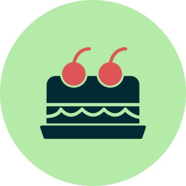 Kek. Web simgesi basit illüstrasyon