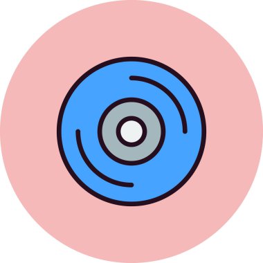 cd disk basit simgesi, vektör illüstrasyonu