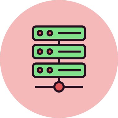 Veritabanı basit simgesi, vektör çizim