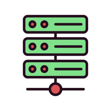 Veritabanı basit simgesi, vektör çizim