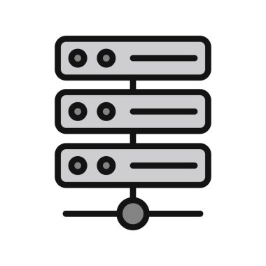 Veritabanı basit simgesi, vektör çizim