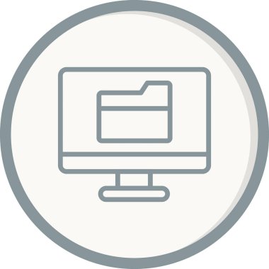 Bilgisayar ui dizini basit simgesi, vektör illüstrasyonu