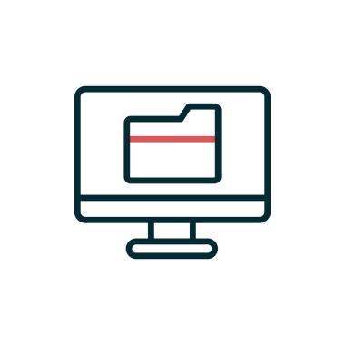 Bilgisayar ui dizini basit simgesi, vektör illüstrasyonu