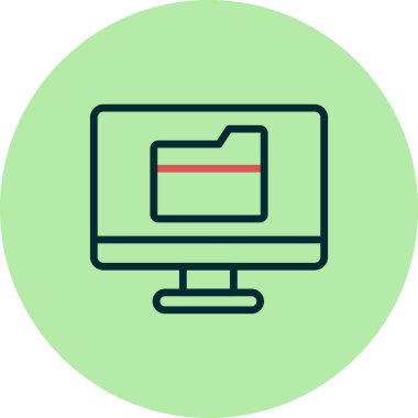 Bilgisayar ui dizini basit simgesi, vektör illüstrasyonu