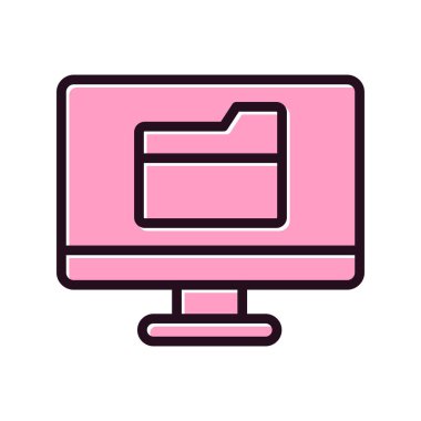 Bilgisayar ui dizini basit simgesi, vektör illüstrasyonu