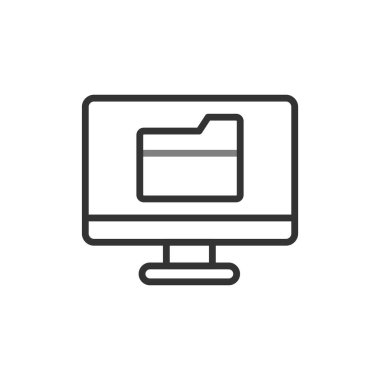 Bilgisayar ui dizini basit simgesi, vektör illüstrasyonu