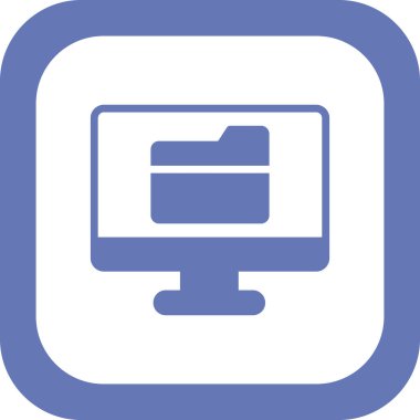 Bilgisayar ui dizini basit simgesi, vektör illüstrasyonu