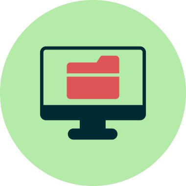 Bilgisayar ui dizini basit simgesi, vektör illüstrasyonu