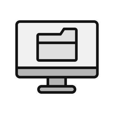 Bilgisayar ui dizini basit simgesi, vektör illüstrasyonu