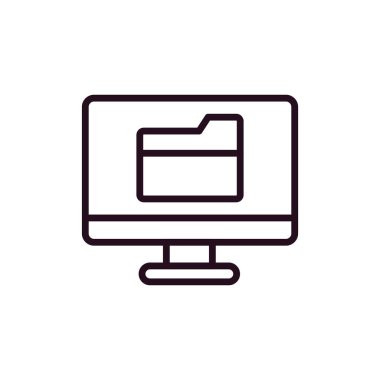 Bilgisayar ui dizini basit simgesi, vektör illüstrasyonu