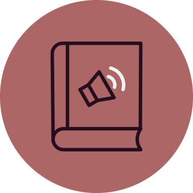 Kitap simgesi, düz vektör çizimi tasarımı