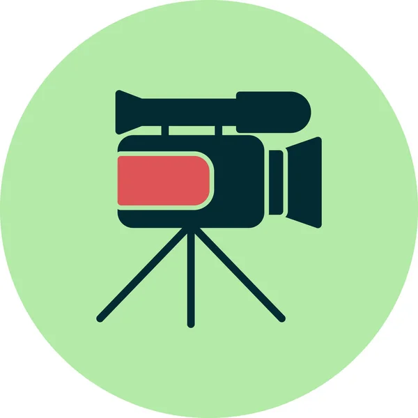 Video Camera Flat Icon Web Vector Illustration — Stock Vector