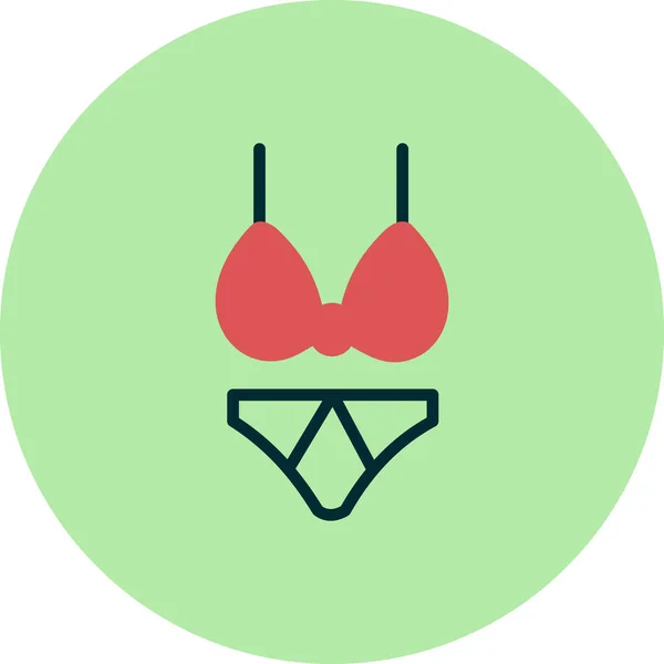 Bikini Icono Vector Ilustración — Archivo Imágenes Vectoriales