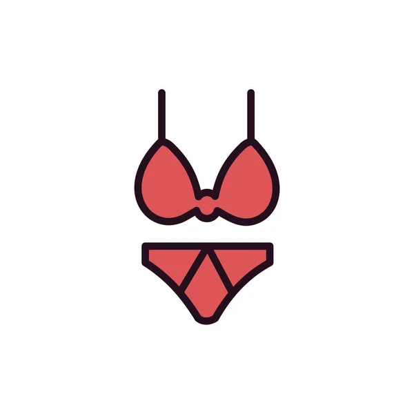 Bikini Icono Vector Ilustración — Vector de stock