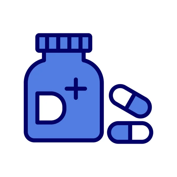 Medicina Píldoras Icono Vector Ilustración — Vector de stock