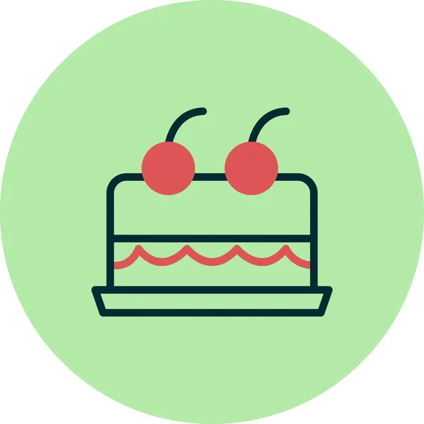 Torta Web Ikon Egyszerű Illusztráció — Stock Vector