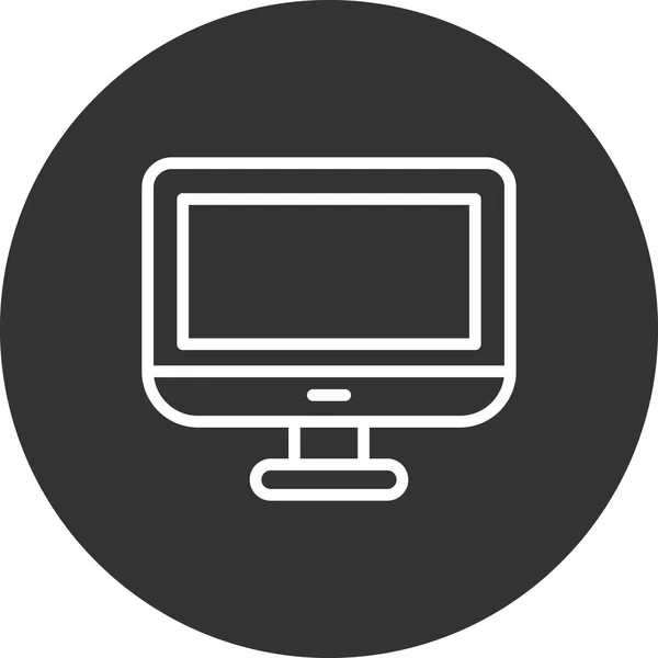 Computer Monitor Vector Web Icon — Stock Vector