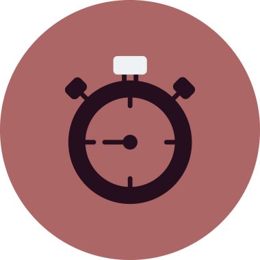 Stopwatch simgesi, düz vektör çizimi tasarımı