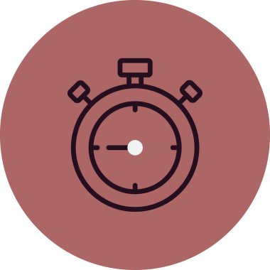 Stopwatch simgesi, düz vektör çizimi tasarımı