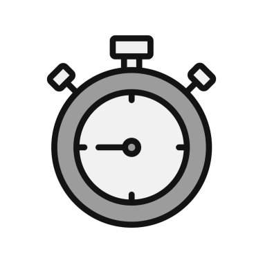 Stopwatch simgesi, düz vektör çizimi tasarımı