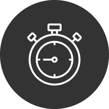 Stopwatch simgesi, düz vektör çizimi tasarımı