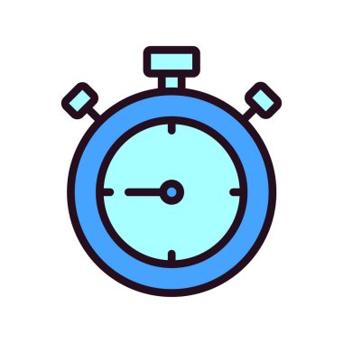 Stopwatch simgesi, düz vektör çizimi tasarımı