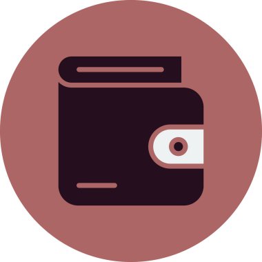 cüzdan düz simgesi, vektör illüstrasyonu