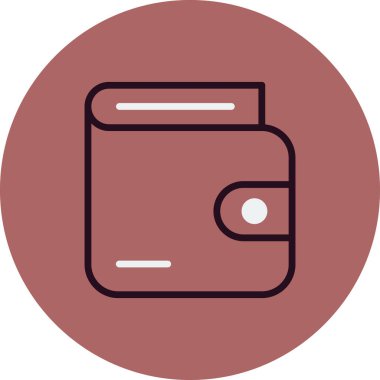 cüzdan düz simgesi, vektör illüstrasyonu