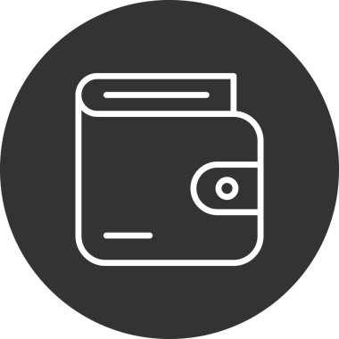 cüzdan düz simgesi, vektör illüstrasyonu