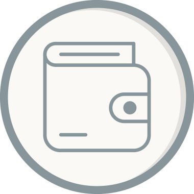 cüzdan düz simgesi, vektör illüstrasyonu