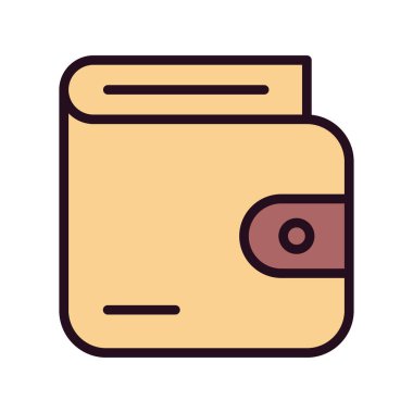 cüzdan düz simgesi, vektör illüstrasyonu