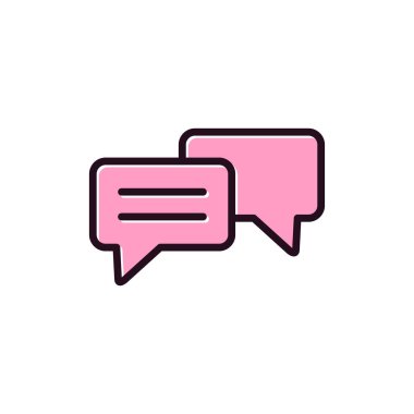 Sohbet balonu ikon vektörü. Konuşma kabarcıkları işareti. izole edilmiş sınır sembolü çizimi