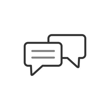 Sohbet balonu ikon vektörü. Konuşma kabarcıkları işareti. izole edilmiş sınır sembolü çizimi