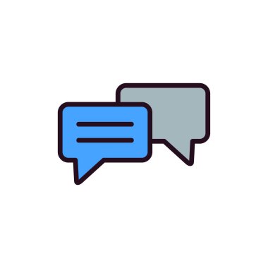 Sohbet balonu ikon vektörü. Konuşma kabarcıkları işareti. izole edilmiş sınır sembolü çizimi