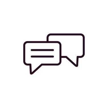 Sohbet balonu ikon vektörü. Konuşma kabarcıkları işareti. izole edilmiş sınır sembolü çizimi